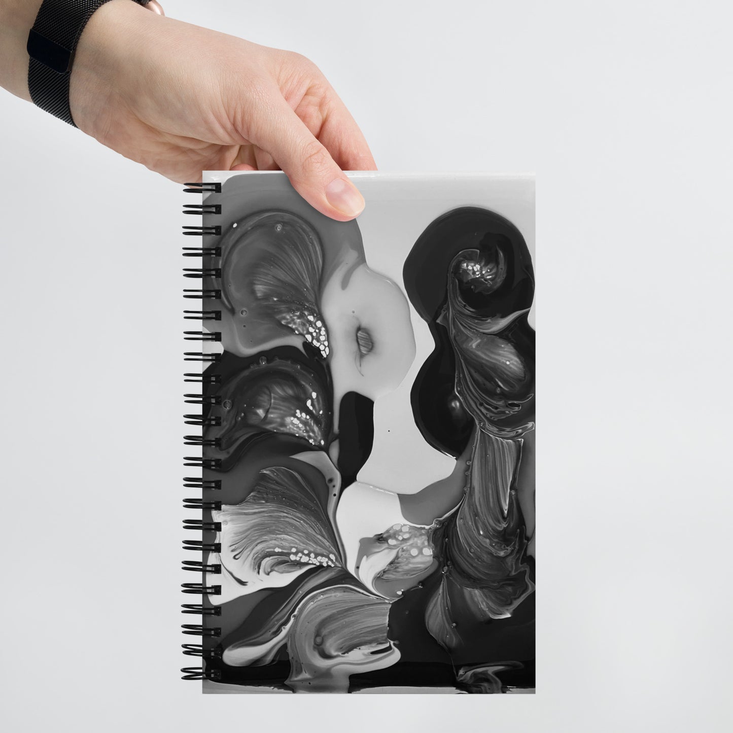 Spiral Notebook Melts B/W