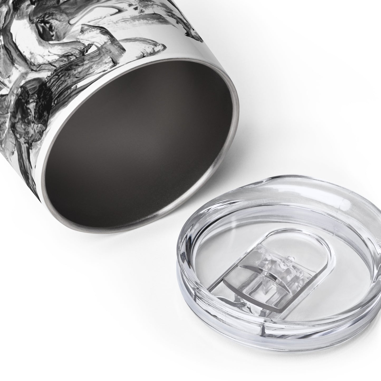 Wine Tumbler Abstract B/W